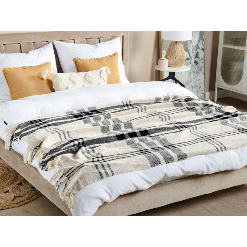 Koc YUVALI Bawełna 130 x 170 cm Biały