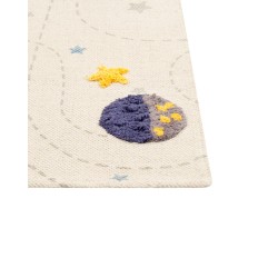 Dywan dziecięcy bawełniany motyw galaktyki 80 x 150 cm wielokolorowy LANGSA