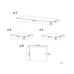 Komplet poszewek na poduchy ogrodowe BERMUDA Szary