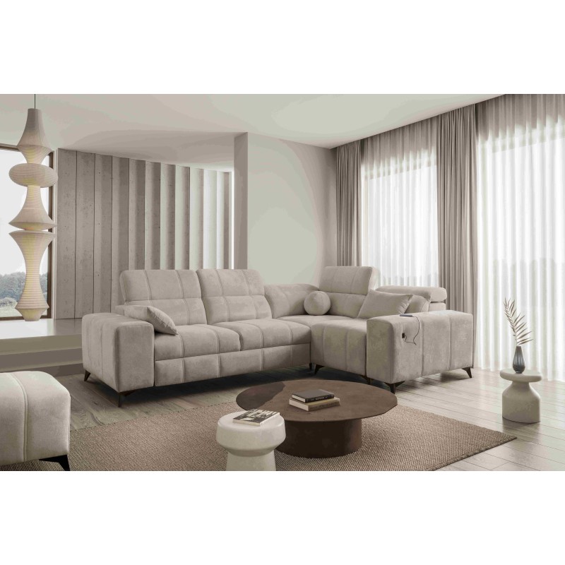 Ballagio II corner sofa with a sleeping function in Plecionka fabric, Spring 1110