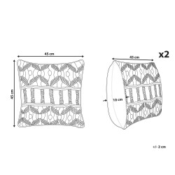 Zestaw 2 poduszek dekoracyjnych NICAEA Bawełna 45 x 45 cm Beżowy Wzór geometryczny