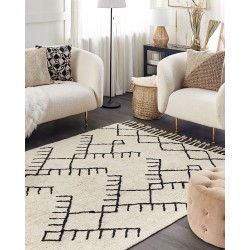 Dywan bawełniany 160 x 230 cm beżowo-czarny ERLER