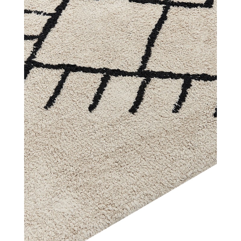 Dywan bawełniany 160 x 230 cm beżowo-czarny ERLER