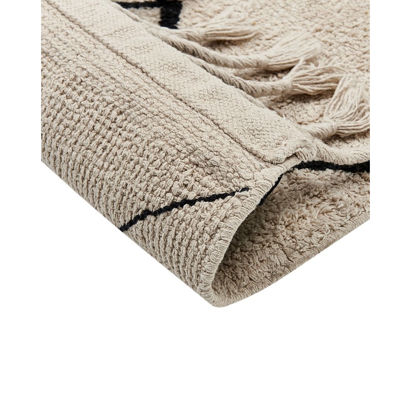 Dywan bawełniany 160 x 230 cm beżowo-czarny ERLER