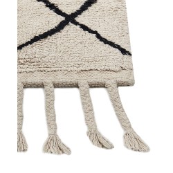 Dywan bawełniany 160 x 230 cm beżowo-czarny ERLER