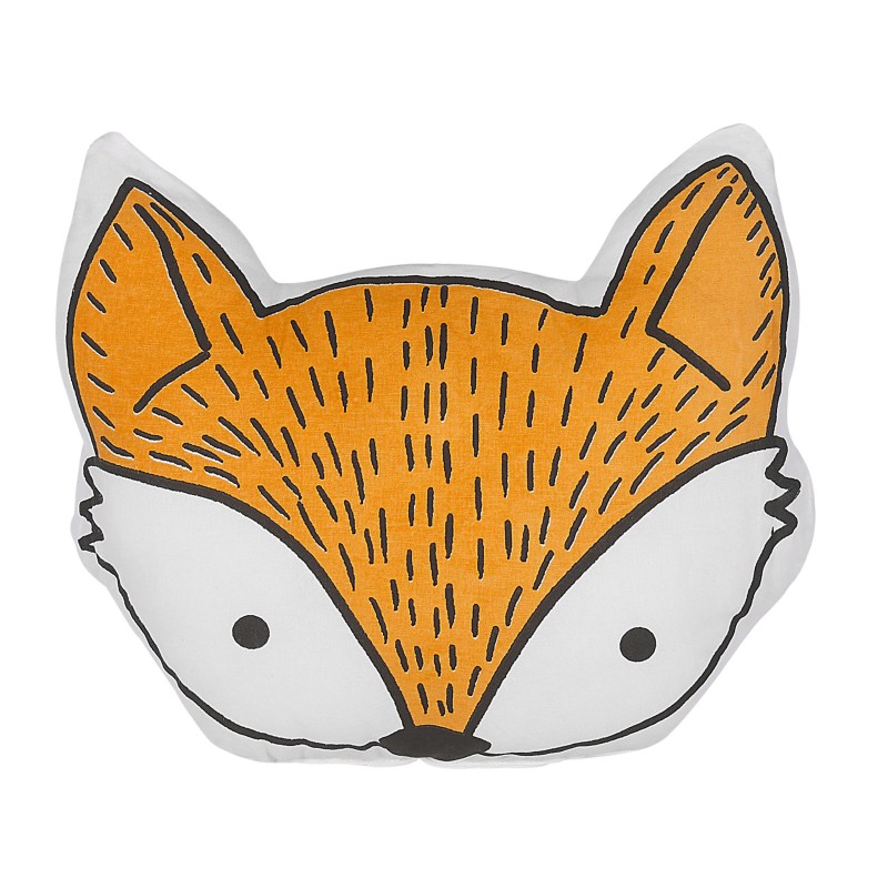 Bawełniana poduszka dla dzieci lis 50 x 40 cm pomarańczowa VADODARA