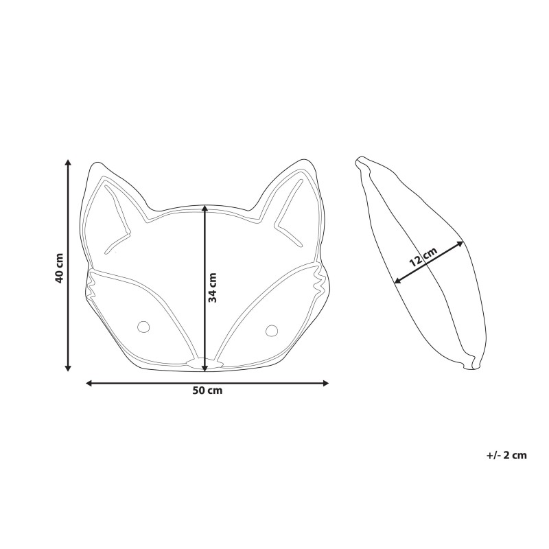 Bawełniana poduszka dla dzieci lis 50 x 40 cm pomarańczowa VADODARA