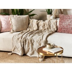 Koc GUNA Bawełna 130 x 180 cm Beżowy