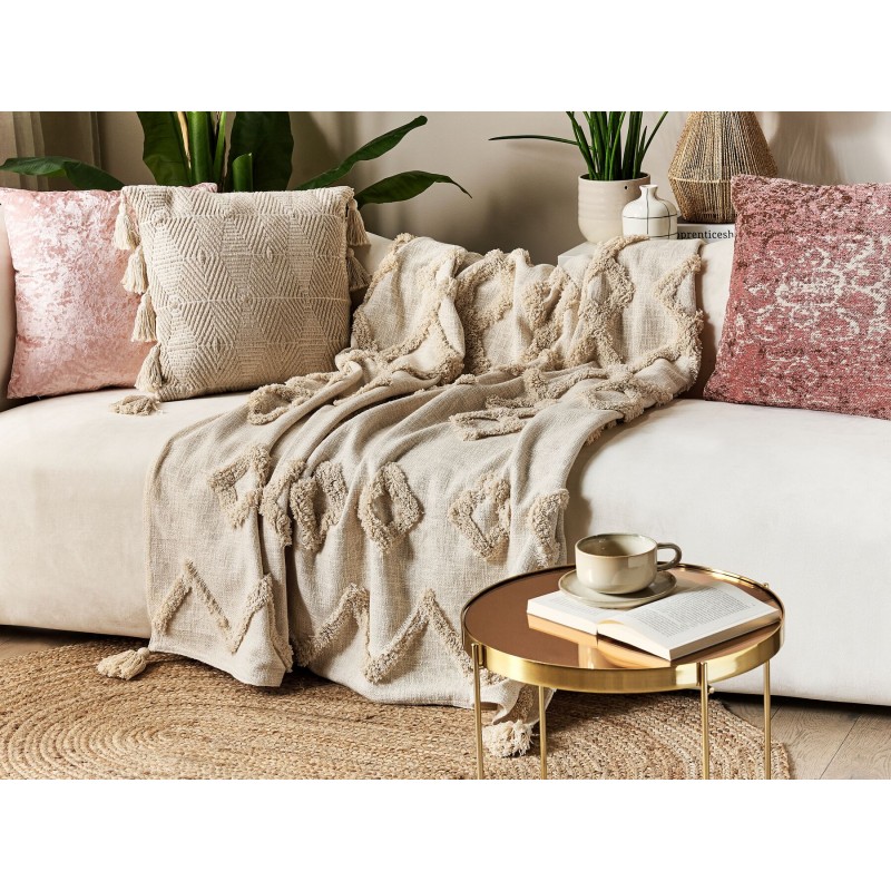 Koc GUNA Bawełna 130 x 180 cm Beżowy