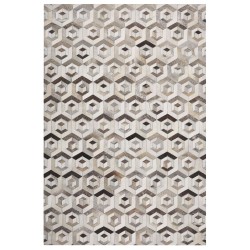 Dywan patchworkowy skórzany 140 x 200 cm brązowo-beżowy TAVAK