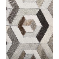 Dywan patchworkowy skórzany 140 x 200 cm brązowo-beżowy TAVAK