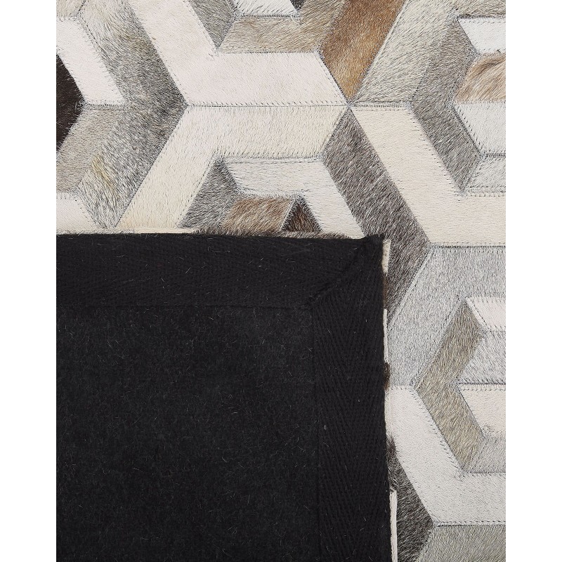 Dywan patchworkowy skórzany 140 x 200 cm brązowo-beżowy TAVAK