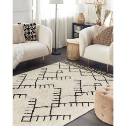 Dywan bawełniany 140 x 200 cm beżowo-czarny ERLER