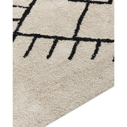 Dywan bawełniany 140 x 200 cm beżowo-czarny ERLER