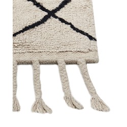 Dywan bawełniany 140 x 200 cm beżowo-czarny ERLER