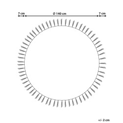 Dywan okrągły z juty ⌀ 140 cm beżowy z białym MARTS