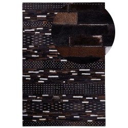 Dywan patchwork skórzany 160 x 230 cm brązowy AKSEKI