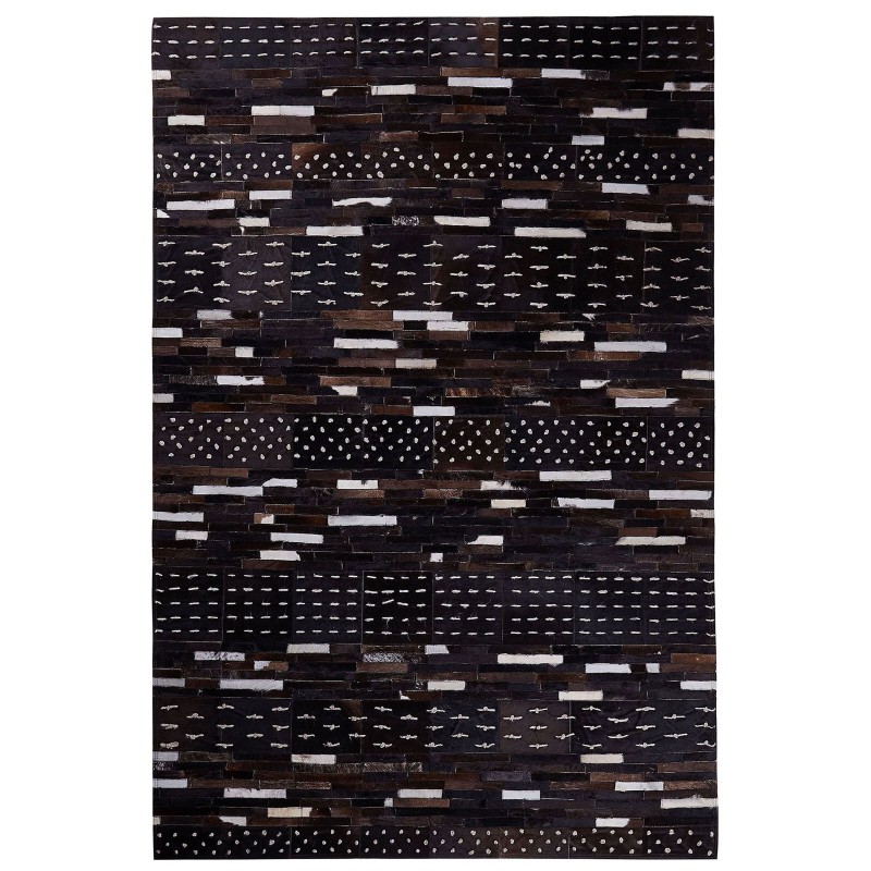 Dywan patchwork skórzany 160 x 230 cm brązowy AKSEKI