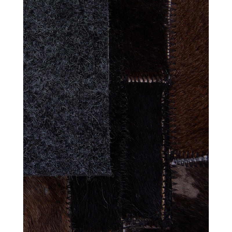 Dywan patchwork skórzany 160 x 230 cm brązowy AKSEKI