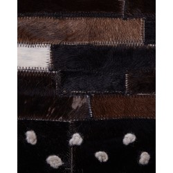 Dywan patchwork skórzany 160 x 230 cm brązowy AKSEKI