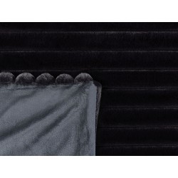 Narzuta na łóżko RAKYA Sztuczne futro 150 x 200 cm Czarny