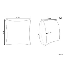 Zestaw 2 poduszek dekoracyjnych DELICIOSA Welur 45 x 45 cm Ciemnozielony Wzór roślinny