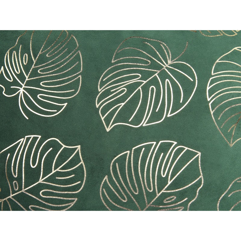 Zestaw 2 poduszek dekoracyjnych DELICIOSA Welur 45 x 45 cm Ciemnozielony Wzór roślinny