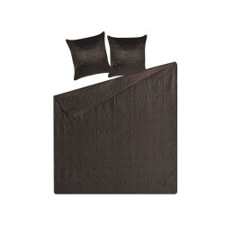 Narzuta na łóżko z poduszkami RAYEN 200 x 220 cm Brązowy