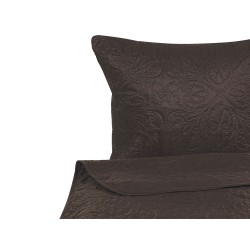 Narzuta na łóżko z poduszkami RAYEN 200 x 220 cm Brązowy