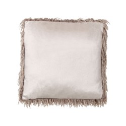 Zestaw 2 poduszek dekoracyjnych COROKIA Sztuczne futro 45 x 45 cm Beżowy Jednolity