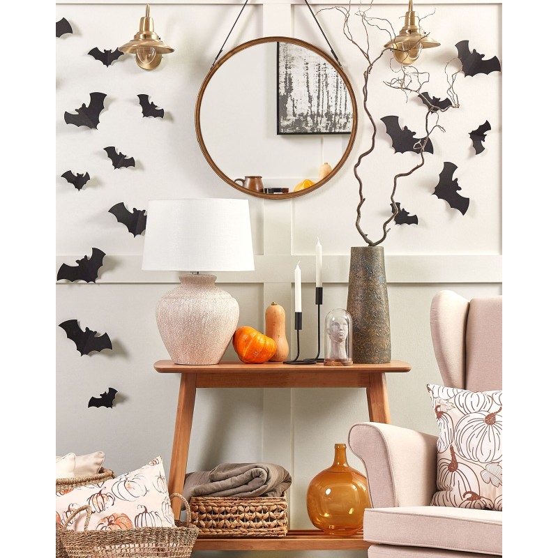 Zestaw 2 poduszek dekoracyjnych CUCURBITA Welur 45 x 45 cm Beżowy Wzór roślinny