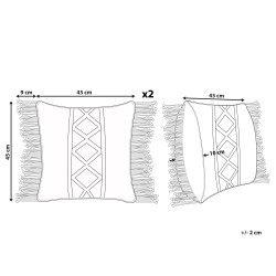 Zestaw 2 poduszek dekoracyjnych YORTAN Bawełna 45 x 45 cm Jasnobeżowy Wzór geometryczny