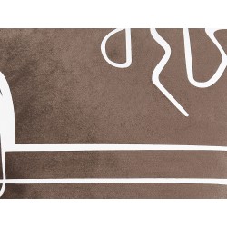 Zestaw 2 poduszek dekoracyjnych PHILODENDRON Welur 45 x 45 cm Brązowy Wzór abstrakcyjny