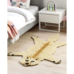 Dywan dziecięcy wełniany wilk 100 x 160 cm beżowy BALTO