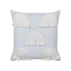 2 bawełniane poduszki dekoracyjne motyw tęczy 45 x 45 cm jasnoniebieskie LEEA
