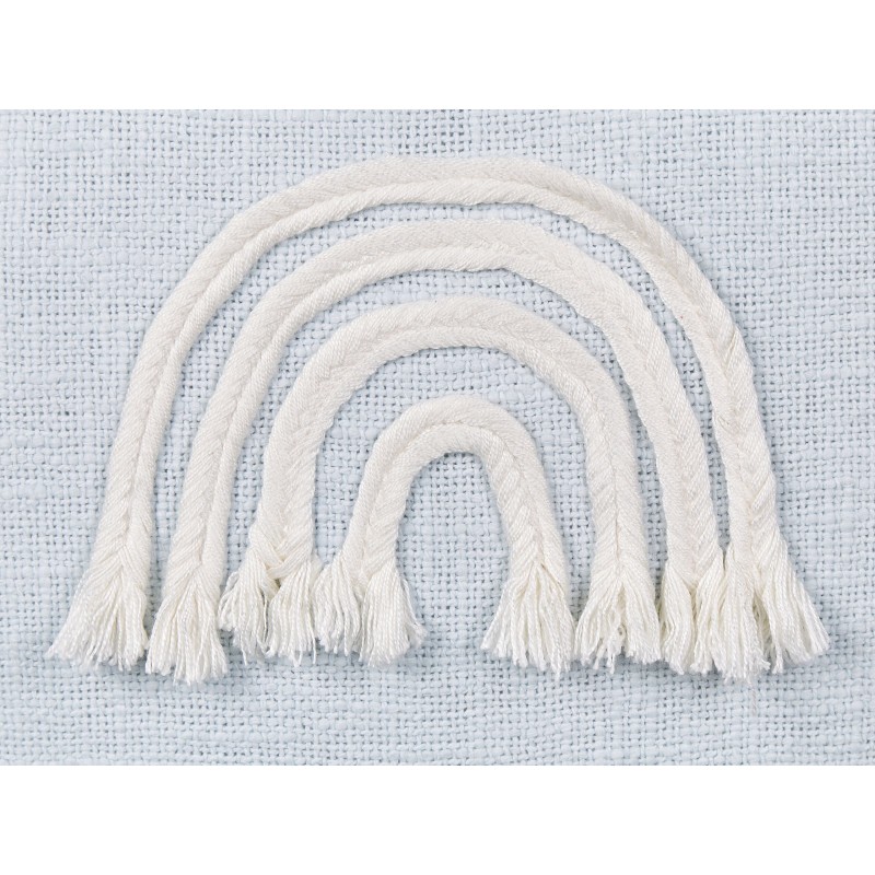 2 bawełniane poduszki dekoracyjne motyw tęczy 45 x 45 cm jasnoniebieskie LEEA