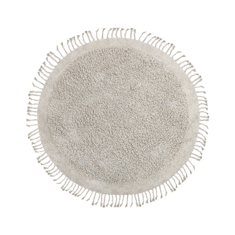 Dywan shaggy okrągły bawełniany ⌀ 140 cm beżowy BITLIS