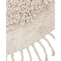 Dywan shaggy okrągły bawełniany ⌀ 140 cm beżowy BITLIS