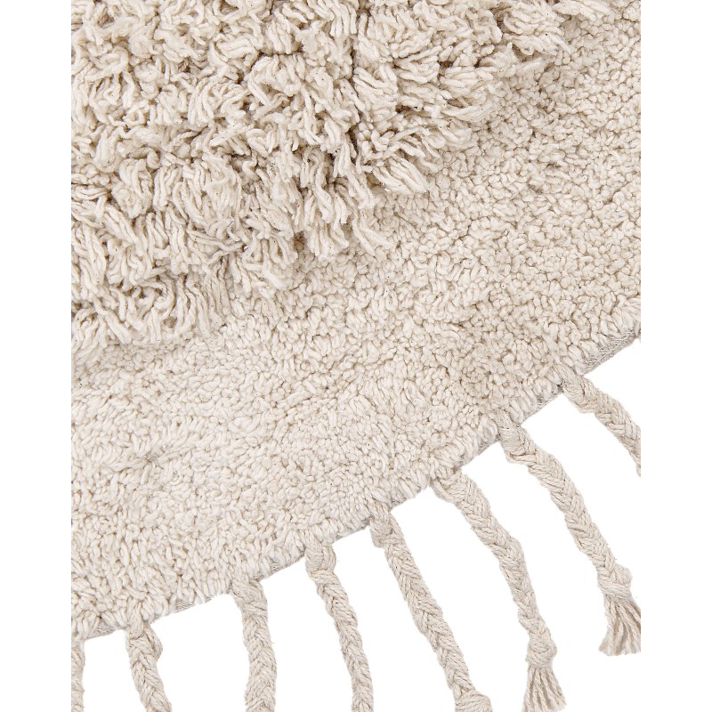 Dywan shaggy okrągły bawełniany ⌀ 140 cm beżowy BITLIS