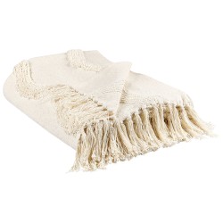 Koc KHARI Bawełna 125 x 150 cm Jasnobeżowy