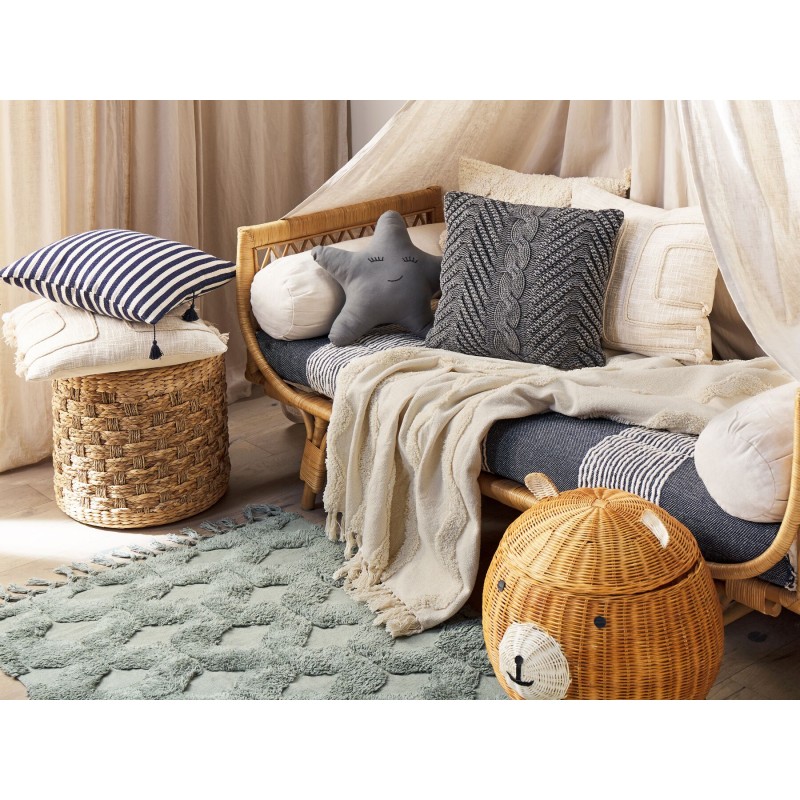 Koc KHARI Bawełna 125 x 150 cm Jasnobeżowy