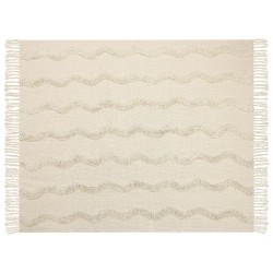 Koc KHARI Bawełna 125 x 150 cm Jasnobeżowy