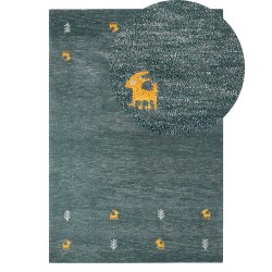 Dywan wełniany gabbeh 140 x 200 cm zielony CALTI