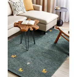 Dywan wełniany gabbeh 140 x 200 cm zielony CALTI