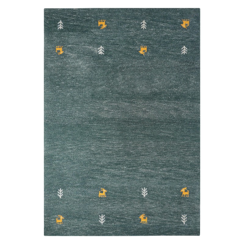 Dywan wełniany gabbeh 140 x 200 cm zielony CALTI