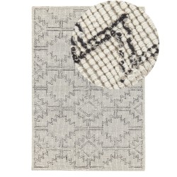 Dywan wełniany 140 x 200 cm beżowo-czarny URLA