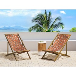 Zestaw 2 wymiennych tkanin do leżaków ogrodowych ANZIO/AVELLINO Czerwony