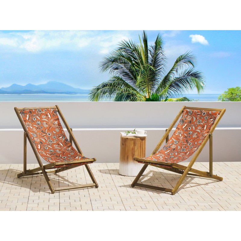 Zestaw 2 wymiennych tkanin do leżaków ogrodowych ANZIO/AVELLINO Czerwony