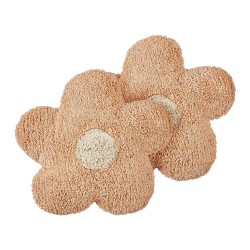 2 bawełniane poduszki dekoracyjne dla dzieci kwiaty 30 x 30 cm brzoskwiniowe SORREL