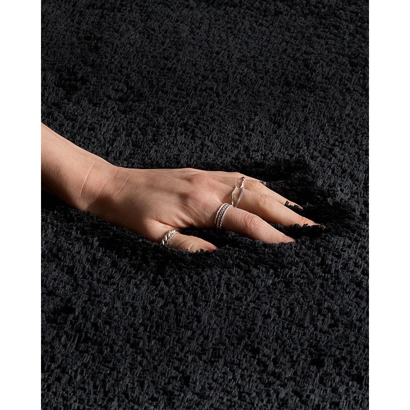 Dywan shaggy 80 x 150 cm czarny EVREN